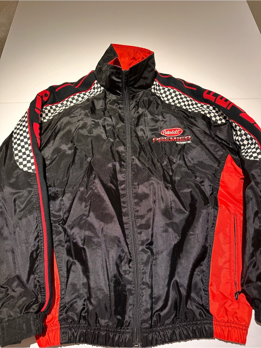 Premier Men's Black & Red Racing Windbreaker
